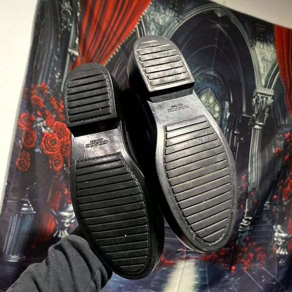 Coach Tristee Women's 7 Black Leather Comfort Lace-Up Mid-Calf Outdoor Rain Boot - Picture 6 of 10